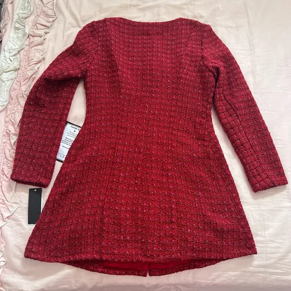 Red Tweed Button - Image 5