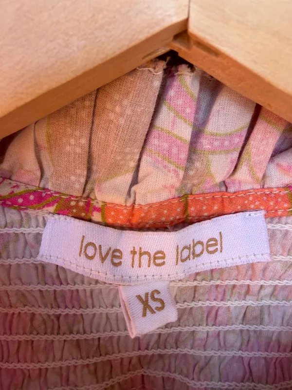 Love the Label Cotton Ruffle Neck Blouse Pink Size XS - Image 5