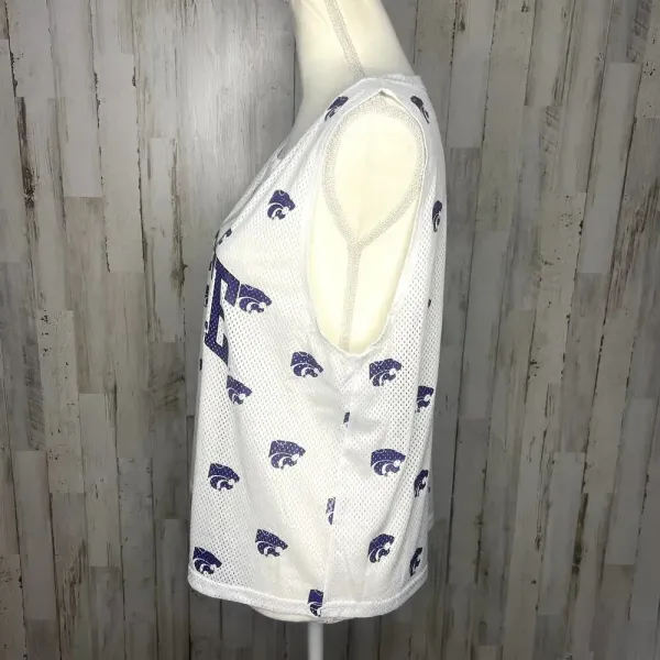 NWT NCAA Kansas State Wildcats Women's Small White Mesh All Over Print‎ Tank Top - Image 4
