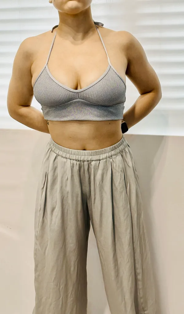 Aerie Real Obsessed Halter Bralette - Metallic/Silver - S - Image 4