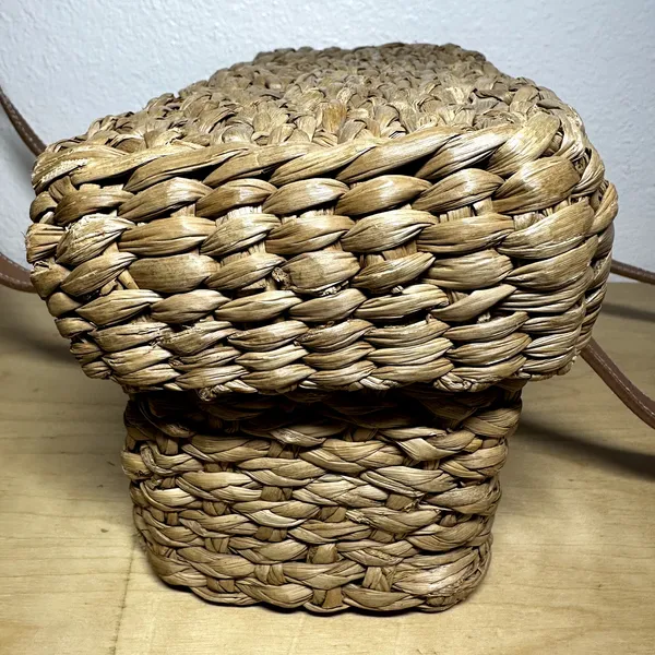 Kate Spade New York Picnic Bag Wicker Basket Box Rattan Handwoven Tan - Image 6