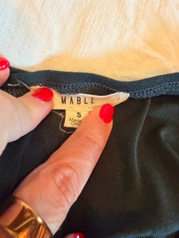 Mable green strapless ruched shirt size small - Image 2