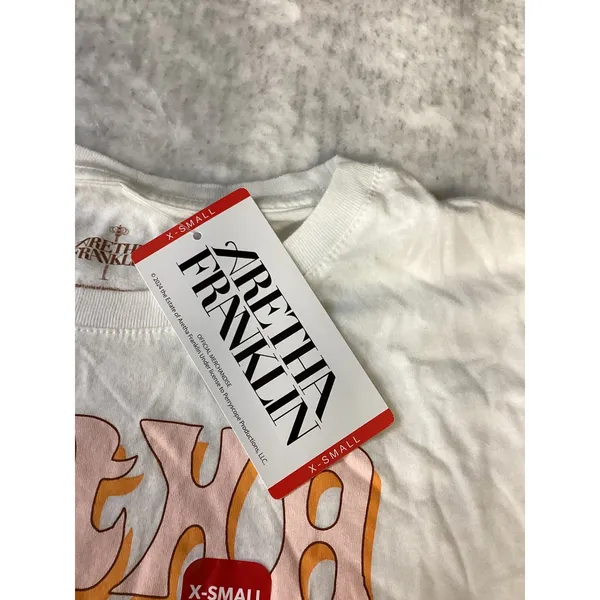 Aretha Franklin Queen of Soul Graphic Tee White XS New‎ Licensed Band T-Shirt - Image 2