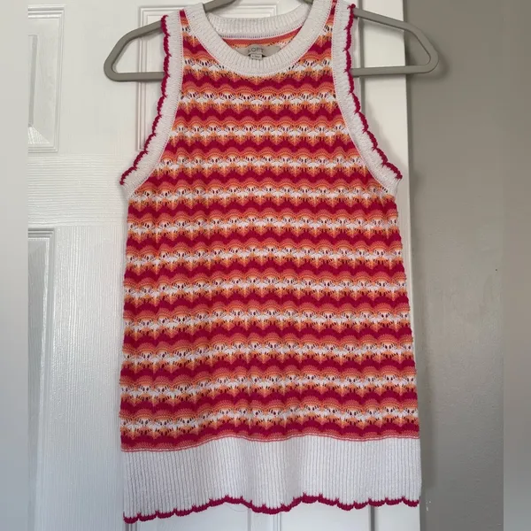 LOFT colorful knit scalloped tank sweater - Image 5