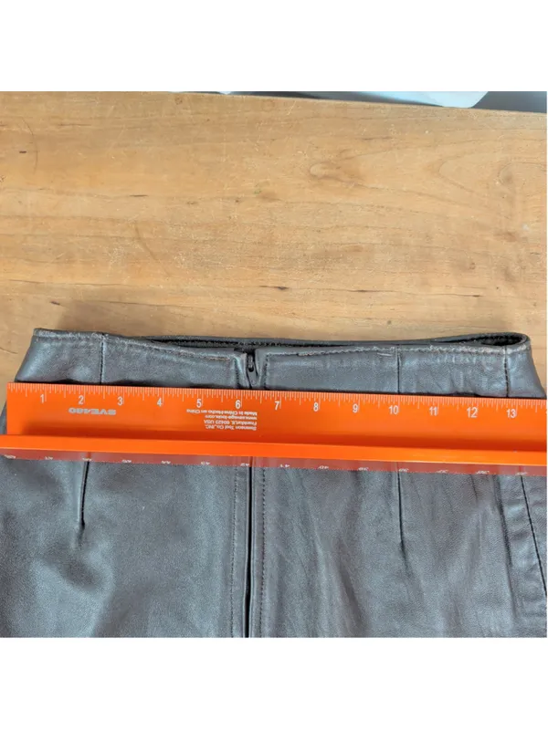 Vintage Firenze Brown Leather Skirt - Image 6