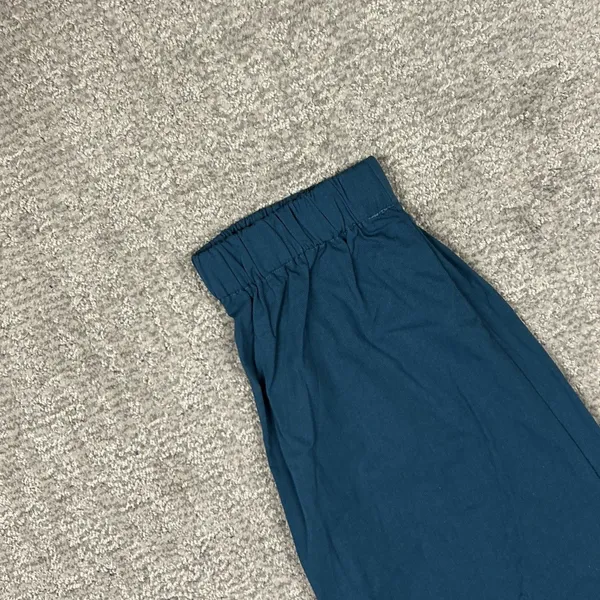 Halara Pants Womens XL Turquoise Blue Cotton Pockets Elastic Waist Joggers New - Image 3