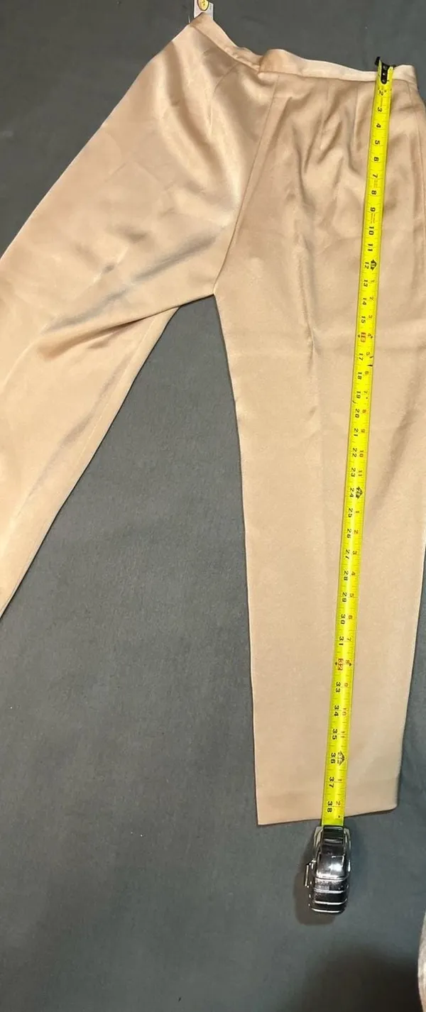 Talbots Petites Champagne Satin Wide Leg Dress Pants Size 6P - Image 8