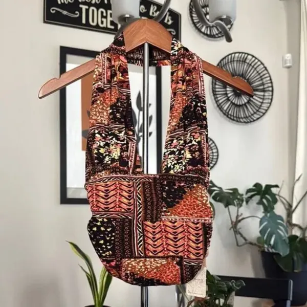 NWT Free People Heather Halter Cropped Viscose M Boho Summer Retro Chic - Image 5
