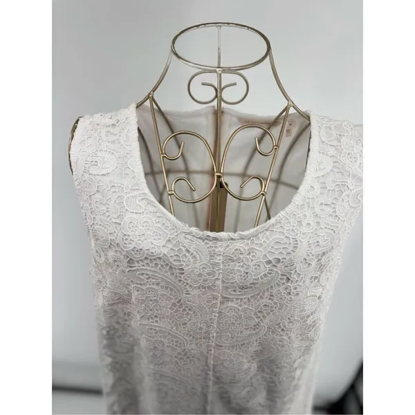 Soft Surroundings Madelyn White Lace Dress Size 14 Cottagecore - Image 9