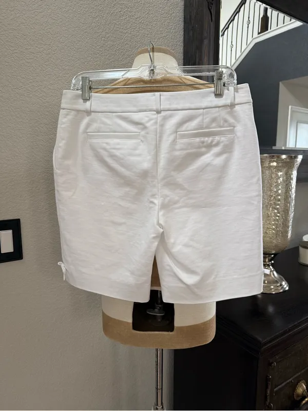 Kate Spade New York "Jackie" Bermuda Shorts white classic feminine bow 8 - Image 3