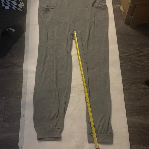 Grey Women's Relaxed Racerback Jumpsuit with Pockets XL Boho Cozy Loungewear Emo - Image 9