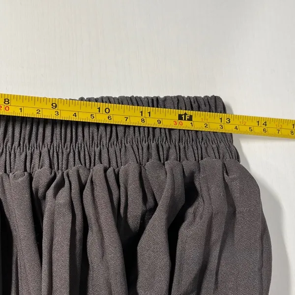 Women's Charcoal Gray Pleated Maxi Skirt Elastic Waistflowy Midi Skirt Casual‎ - Image 5