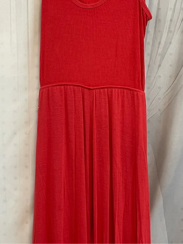 FP Movement by Free People Red Cutout Spaghetti-Strap Jumpsuit - Image 6