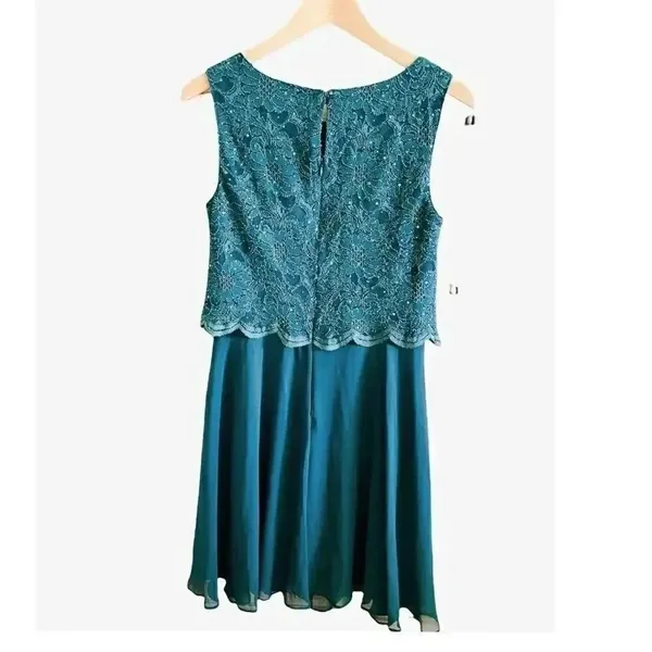 Connected Apparel Emerald Sleeveless Sequin Lave Dress SZ 8 - Image 3
