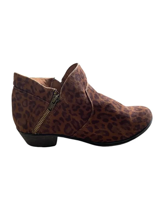 American Rag Abby Double Side Zip Leopard Print Booties Brown Size 5.5 Country - Image 4