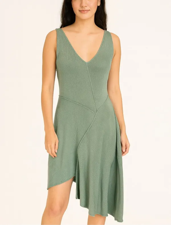 NWT Peruvian Connection Portobello Pima Cotton Dress Sage M - Image 10