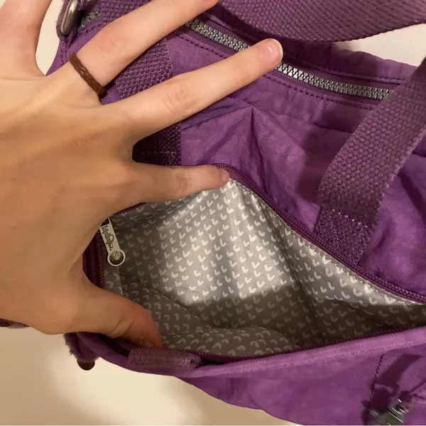 Kipling Purple Crossbody Bag w/ Keychain - Image 8