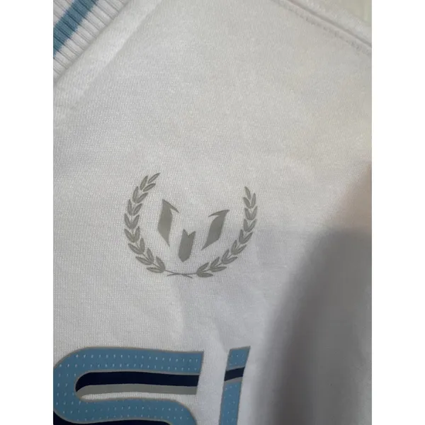 Messi Collection White V-Neck Sweatshirt XS Soccer Football Pullover NWT - Image 3