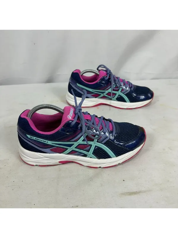 Asics Gel Contend 3 Womens Running Shoes 9.5 Navy/Pink/Mint Mesh Comfortable - Image 7