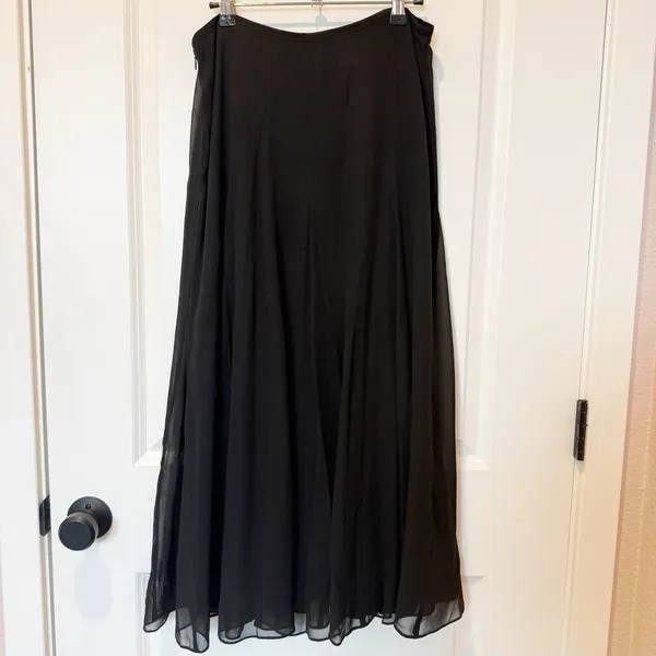 Jones NY Silk Pleated Maxi Skirt Sz 8 Dark Romantic Whimsigoth Witchy Gothic - Image 3