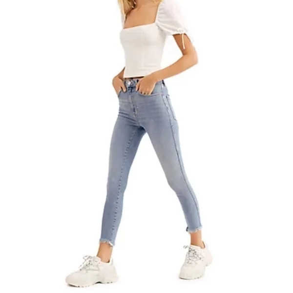 Free People Raw High Rise Jeggings in Indigo Size 27‎ - Image 8