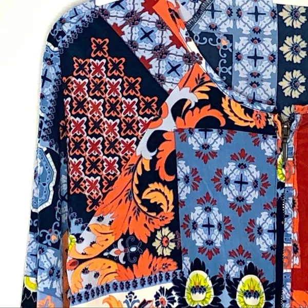 NY&C New York & Company Patchwork Quilted Bomber Jacket Small Cottagecore - Image 8