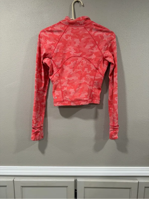Lululemon it’s Rulu Run Cropped Half Zip Pink Camo - Image 6