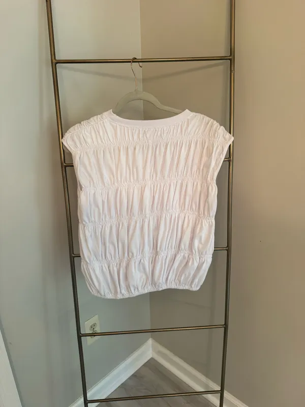 Amazon White Ruffle Babydoll Tee - Image 3