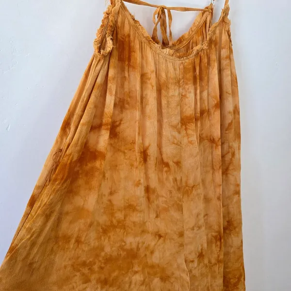 Vici Orange Tie Dye Jumpsuit Wide Leg Beach Resort Travel Vacation Cruise Medium - Image 11