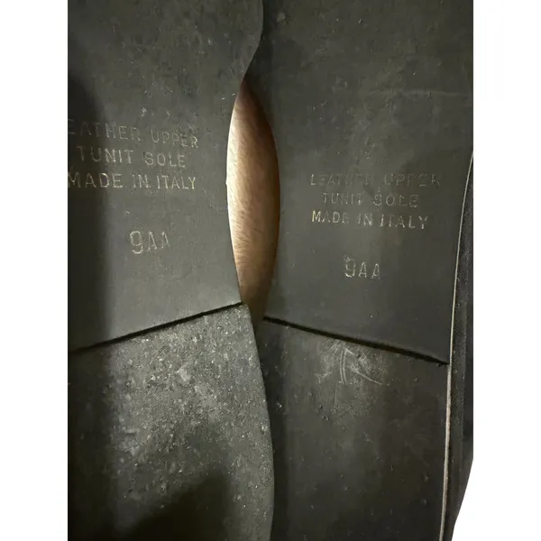 Vintage Harold's Black Suede Cap-Toe Flats Loafers‎ size 9AA Made in Italy - Image 5
