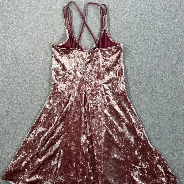 American Eagle Outfitters Crushed Velvet Strappy Mini Dress Size XXS Purple - Image 9