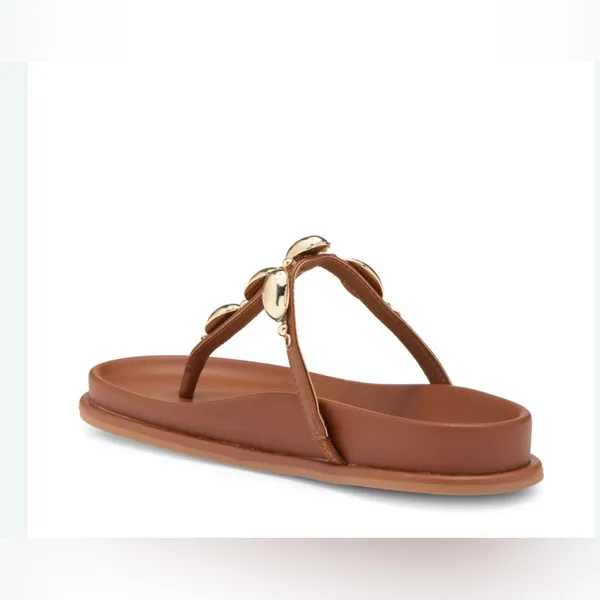 New Womens Steve Madden Zaire T-Strap Slip On BROWN Thong Sandals Size 10M - Image 2
