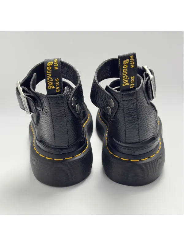 Dr. Martens Clarissa II Quad Milled Nappa Leather Platform Sandals Black Size 5L - Image 6