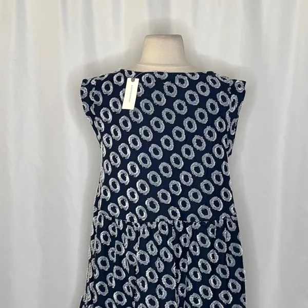 NWT!! Anthropologie MAEVE Lisanne Textured Tunic Tiered Dress Blue White X-Small - Image 9