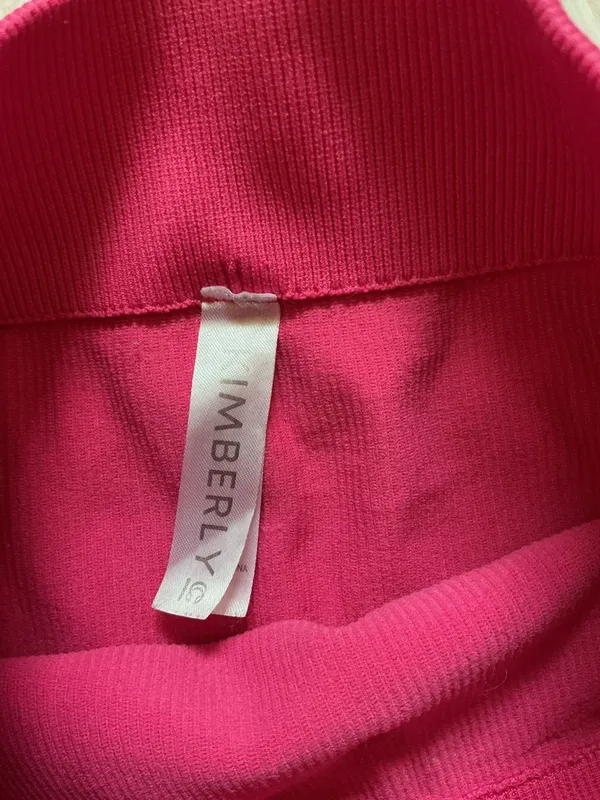 Kimberly Hot Pink Ribbed Crop Tank and Shorts Set - Image 2