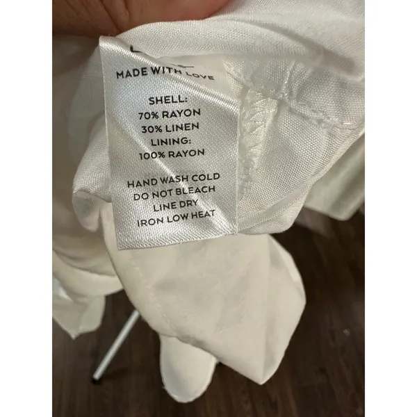 NWT Lulus White Linen-Blend Tiered Tie-Strap‎ Mini Dress - Size Large - Image 6