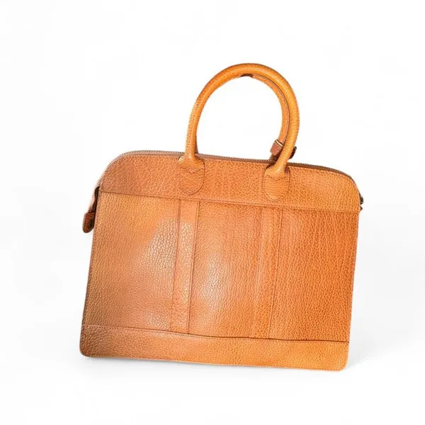 Vintage Polo Ralph Lauren Pebbled Leather Briefcase Business Bag Tan Brown 13.5” - Image 7