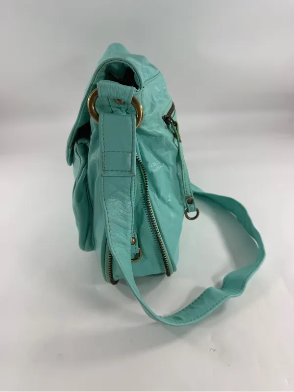 Latigo Turquoise Teal Leather Messenger Bag Y2K Boho Shoulder Crossbody Purse‎ - Image 3