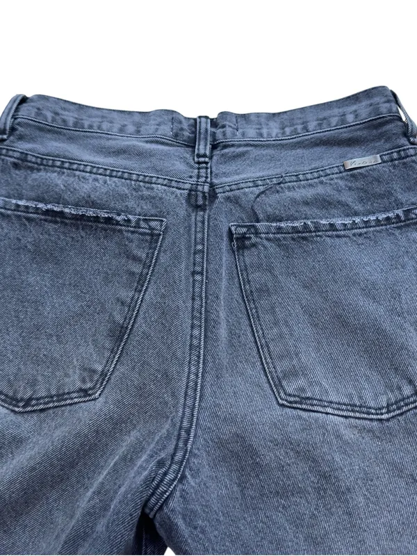 KanCan Women’s 7/27 Black Distressed High Rise Wide Leg Button Fly Denim Jeans - Image 12