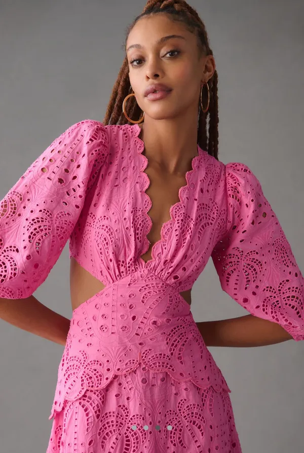 Farm Rio Scalloped Palm Dress - Image 5