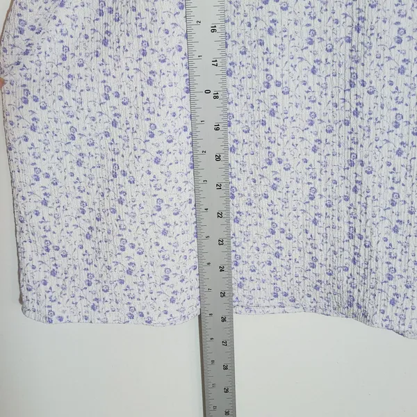Dokotoo Purple Floral Blouse with Puffy Sleeves Size 2XL - Image 7