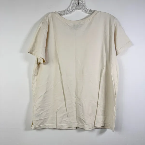 Fresh Produce Womens XL Cream Cotton Short‎ Sleeve T-Shirt Made in USA - Image 2
