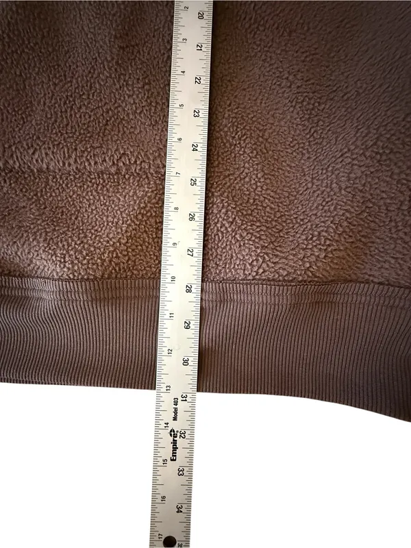 Pilcro Anthropologie Half Zip Sherpa Fleece Pullover Chocolate Brown XL NWT - Image 12