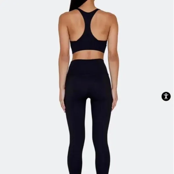 Set Active Black Luxform Two Piece Sports Bra and Legging Set - Image 2