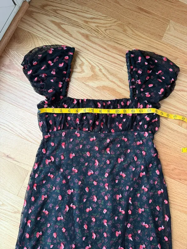 Free People Sugar and Spice Floral Mesh Mini Dress XS - Image 7