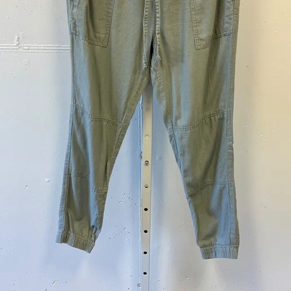 Calvin Klein Jeans Sage Green Linen Blend Joggers Womens Size 2 Utility Pants - Image 4