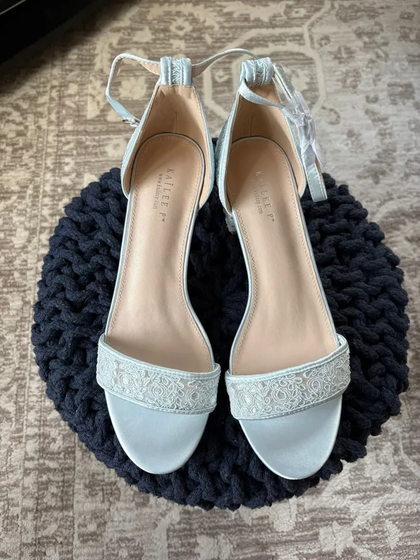 Kailee P. Crochet Lace Block Bridal Heel - Image 2