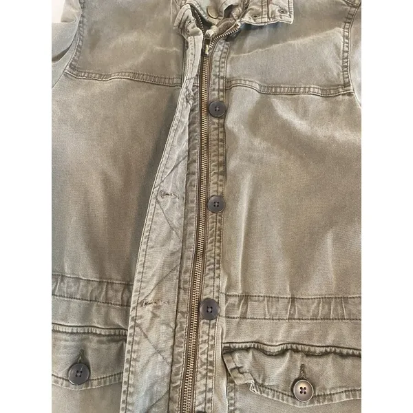 Lucky Brand Jacket‎ Women Medium Utility Military Army Green Cinching Streetwear - Image 7