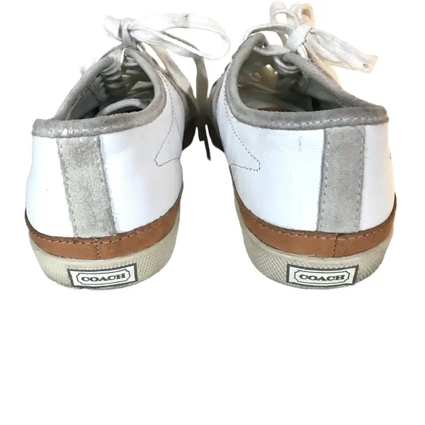 Coach "Brad" White & Gray Suede & Leather Sneakers (7.5) - Image 4