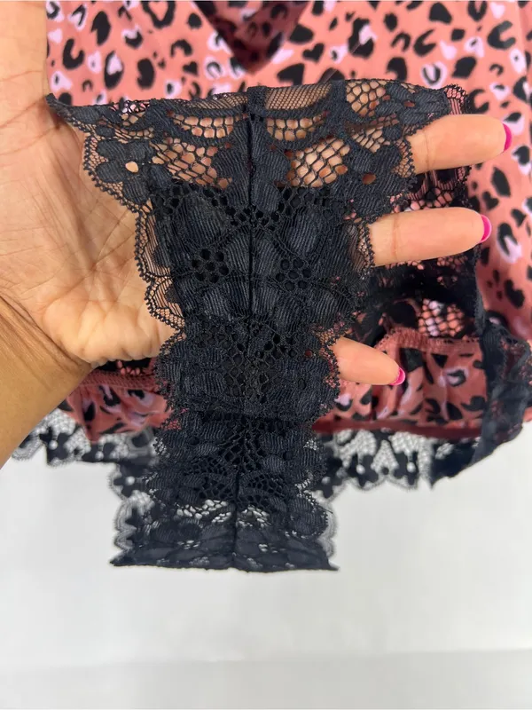 Free People Intimately Bare It All Leopard Bodysuit Rose Combo Size S NWT - Image 9